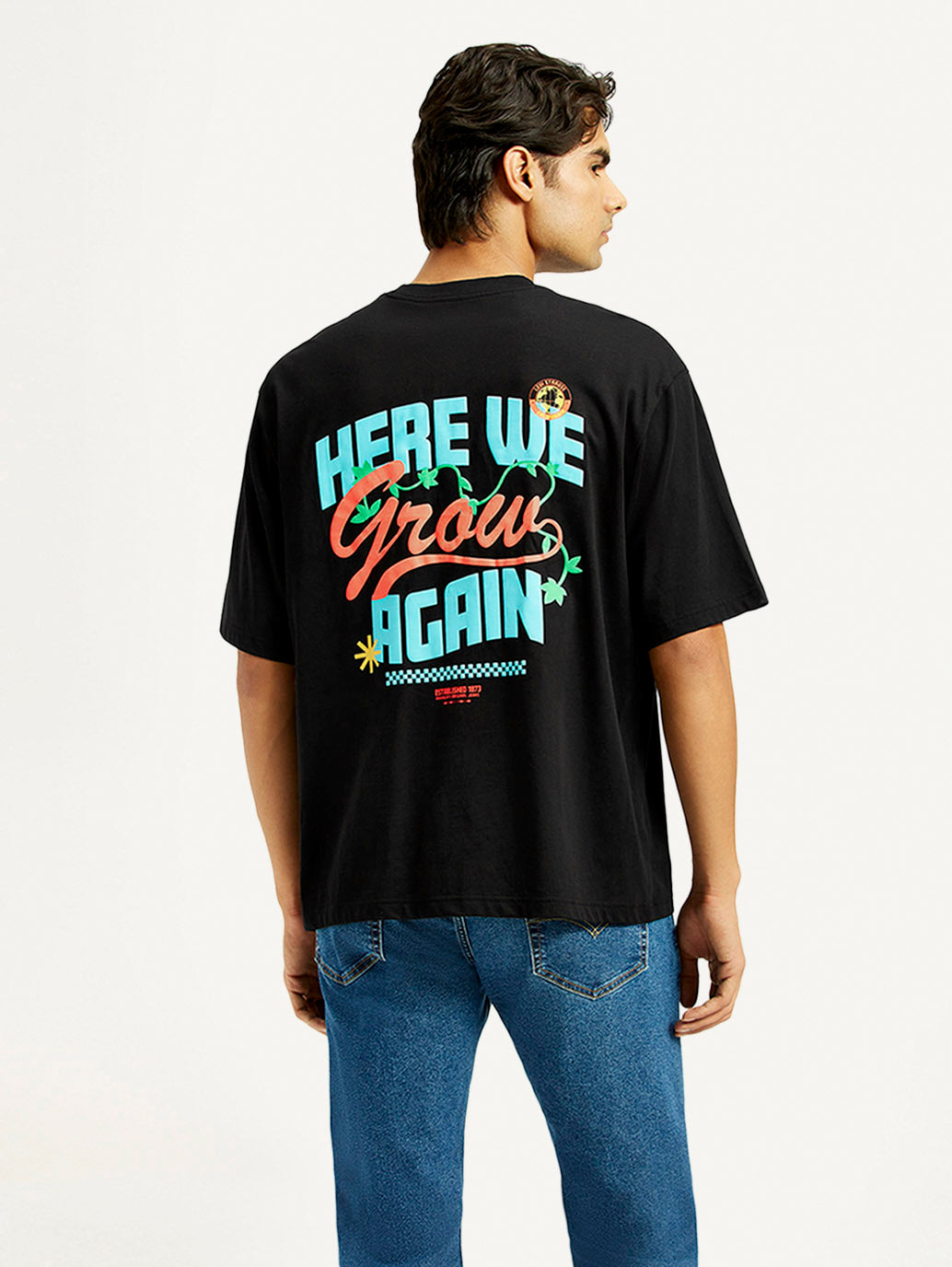 Men's Graphic Loose Fit T-Shirt - Back View