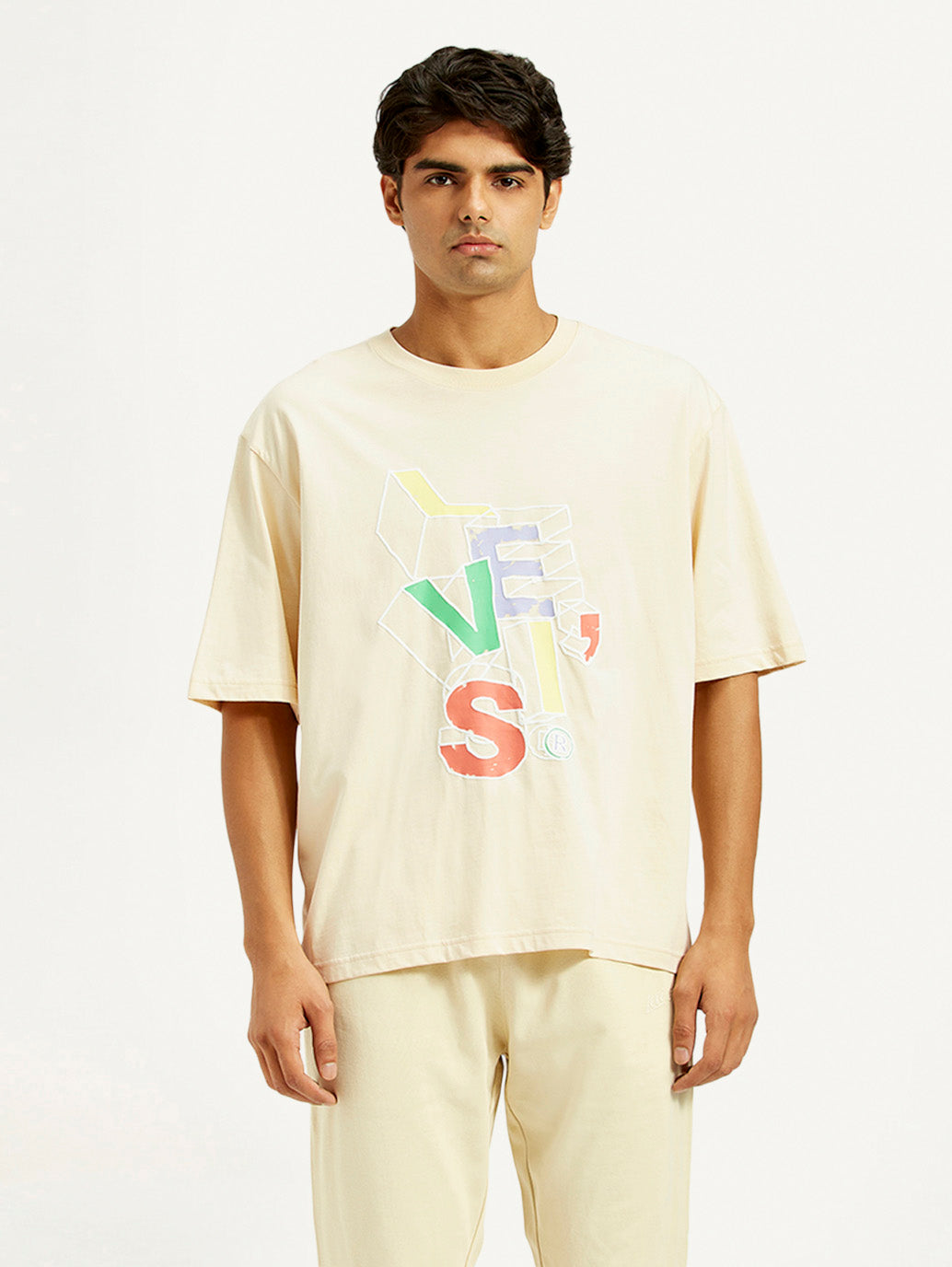 Men's Graphic Loose Fit T-Shirt - Front View