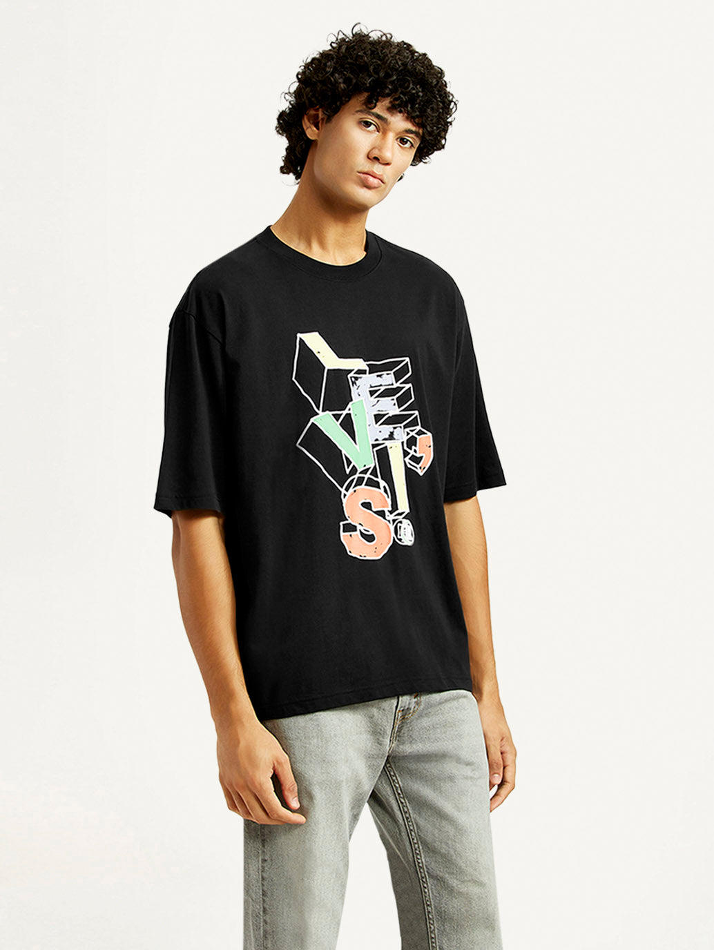 Men's Graphic Loose Fit T-Shirt - Side View