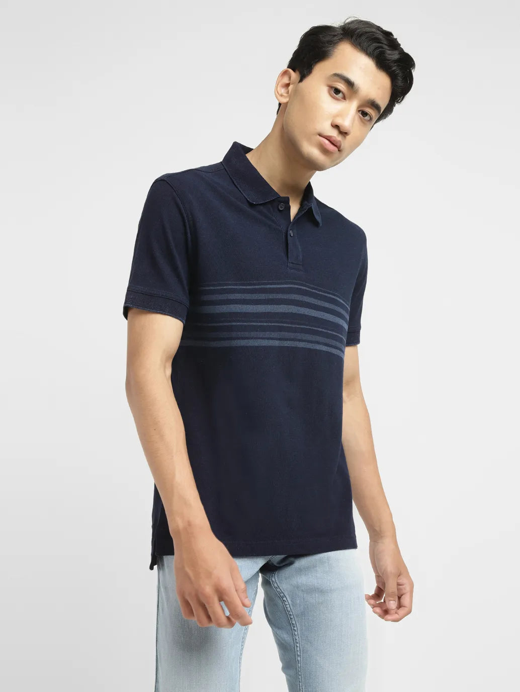 Men's Striped Slim Fit Polo T-shirt