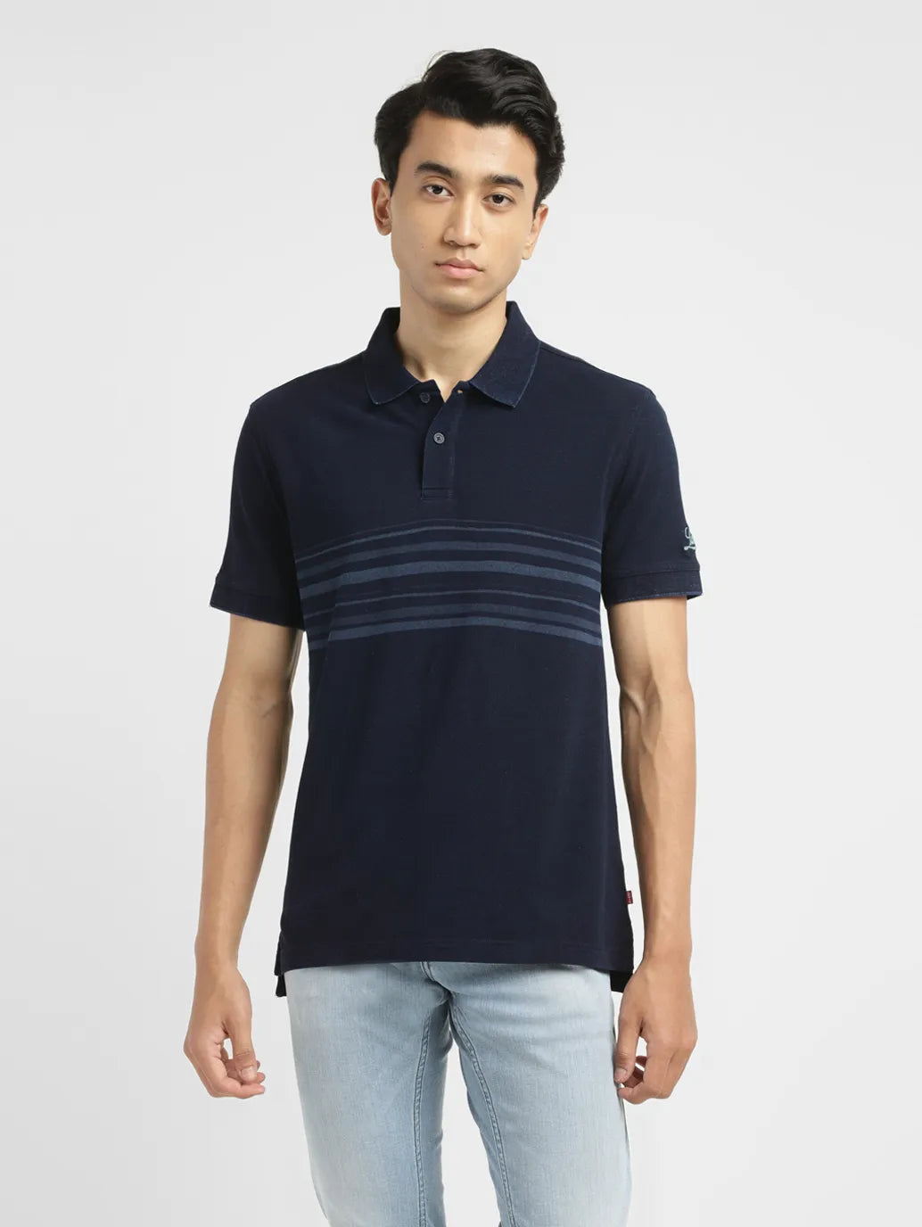 Men's Striped Slim Fit Polo T-shirt