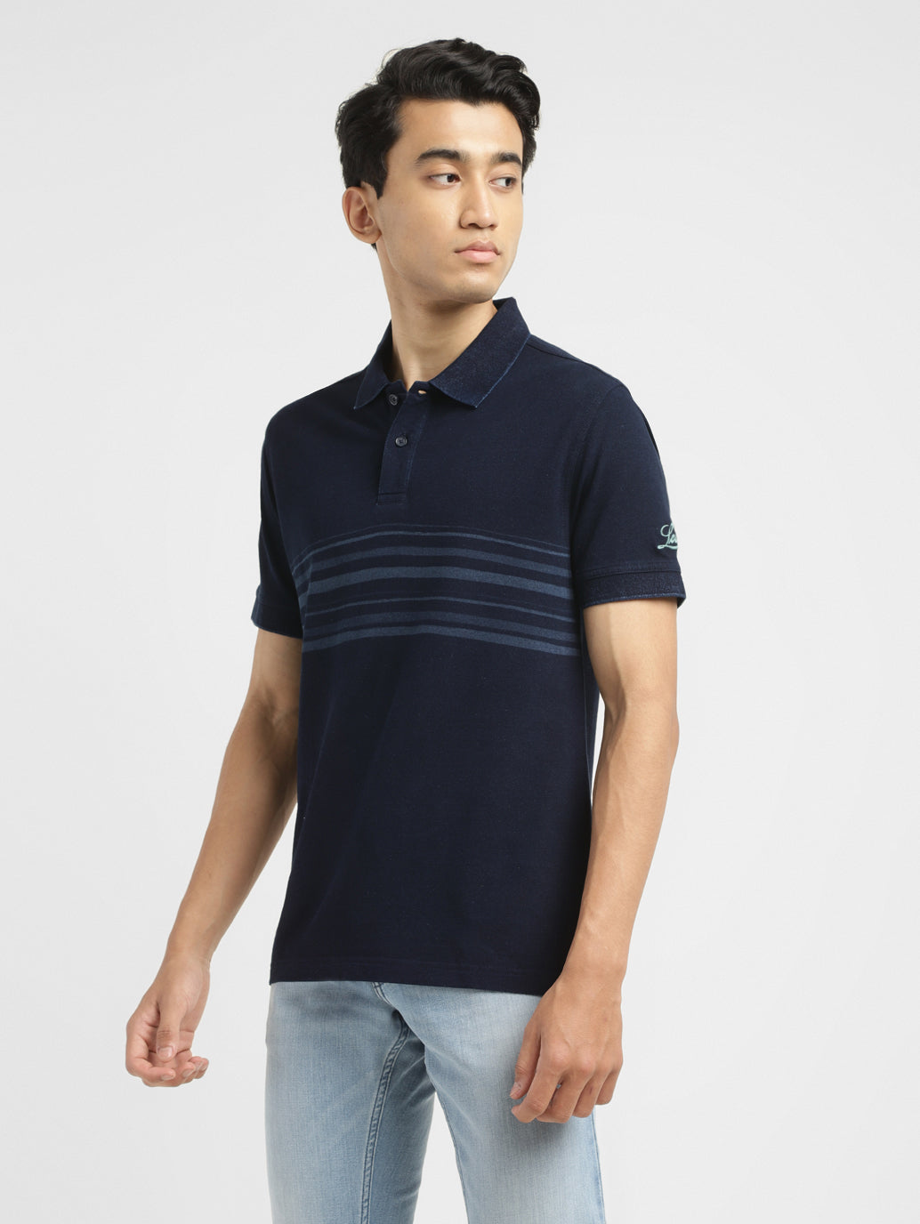 Men's Striped Slim Fit Polo T-shirt