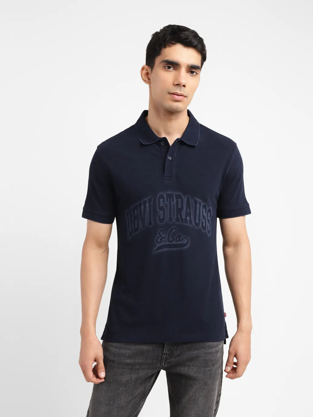 Men's Brand Logo Slim Fit Polo T-shirt