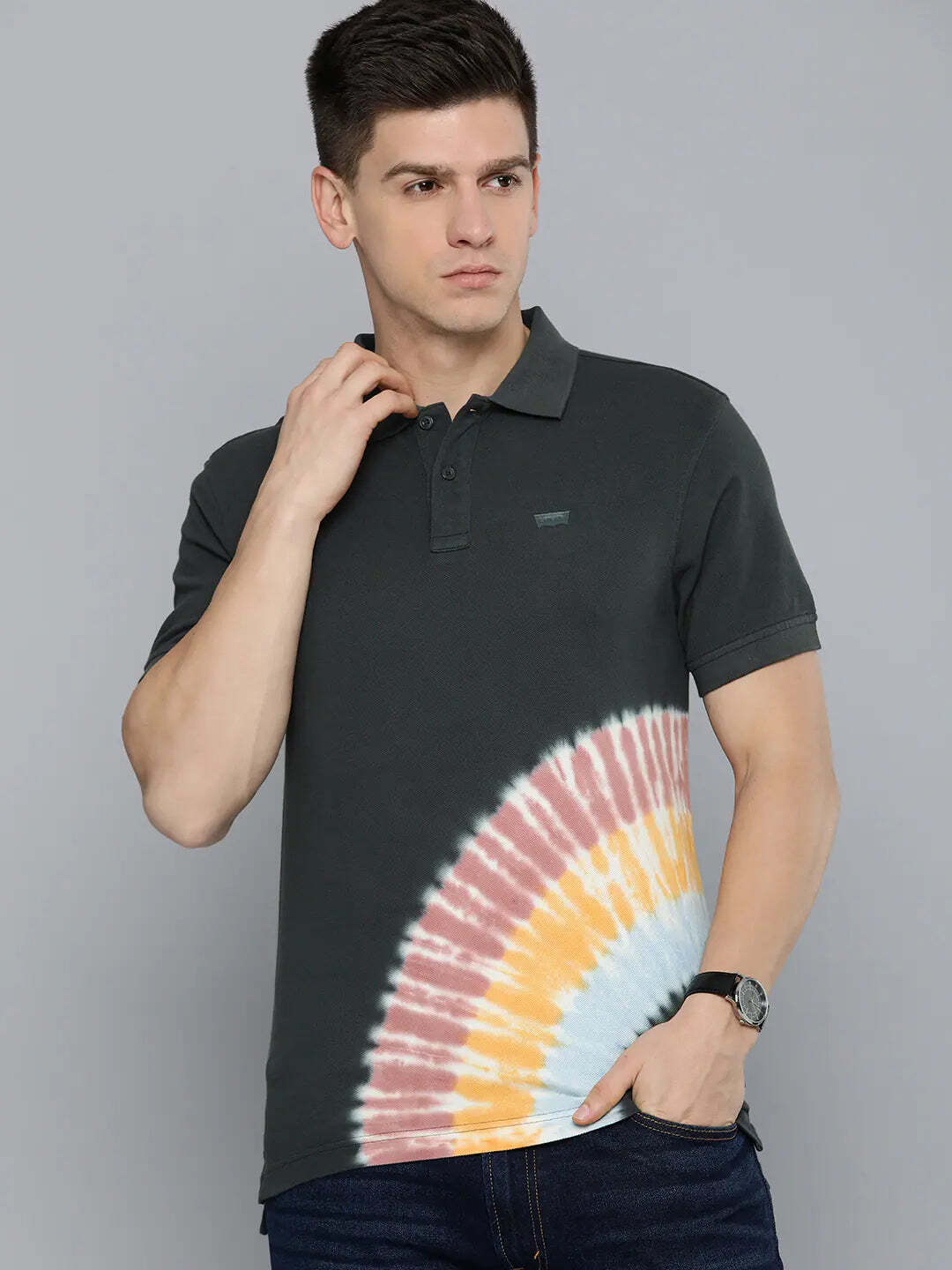 Men s Tie Dye Slim Fit Polo T shirt Levis India Store