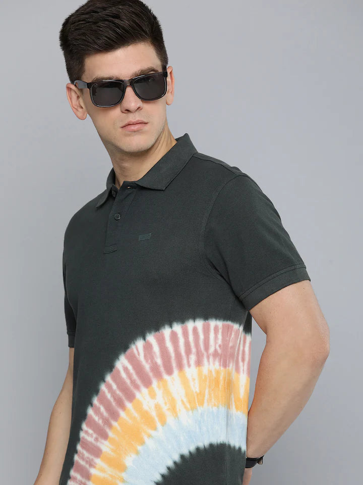 Men's Tie - Dye Slim Fit Polo T-shirt