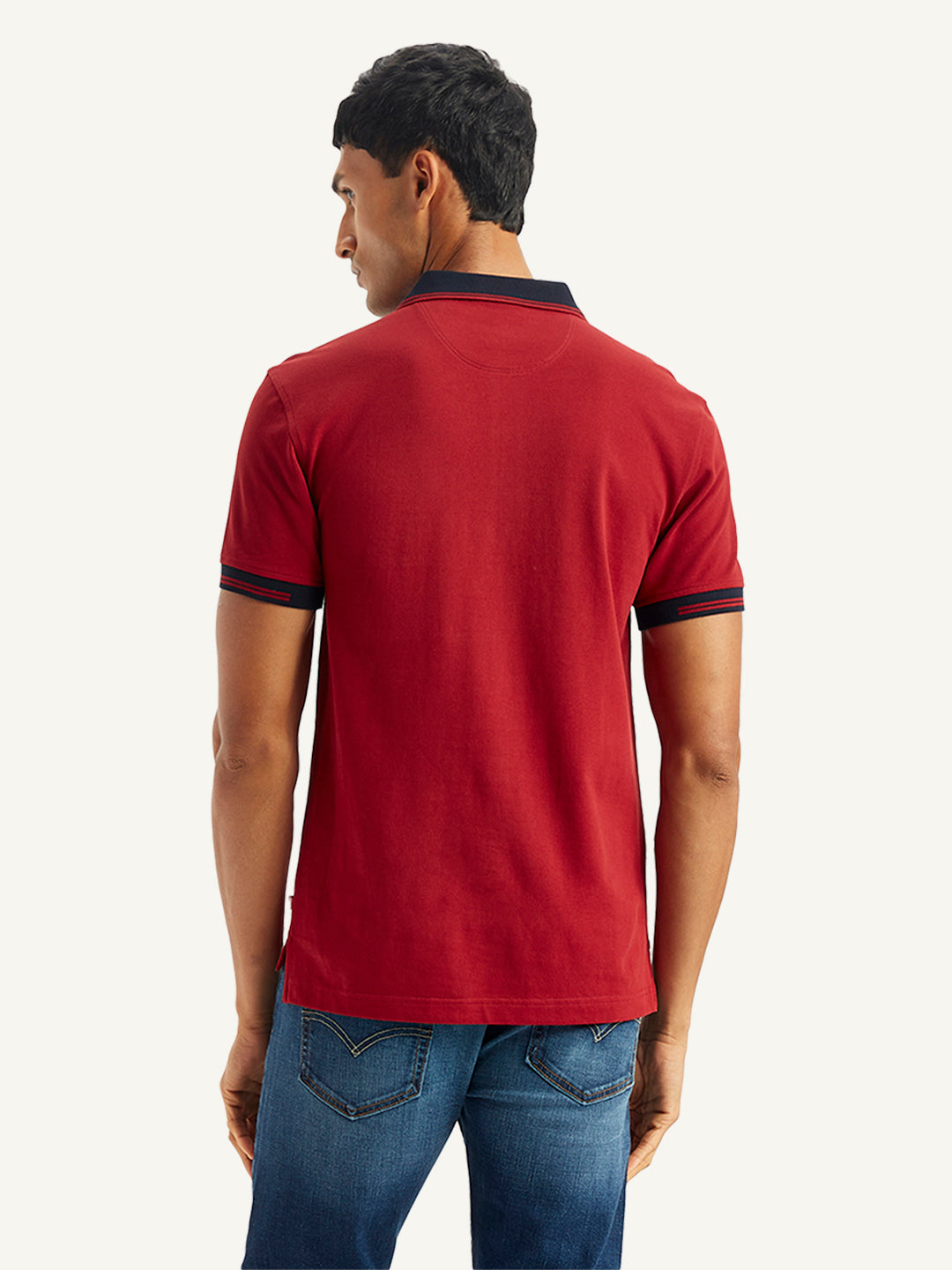 Men's Brand Logo Slim Fit Polo T-Shirt