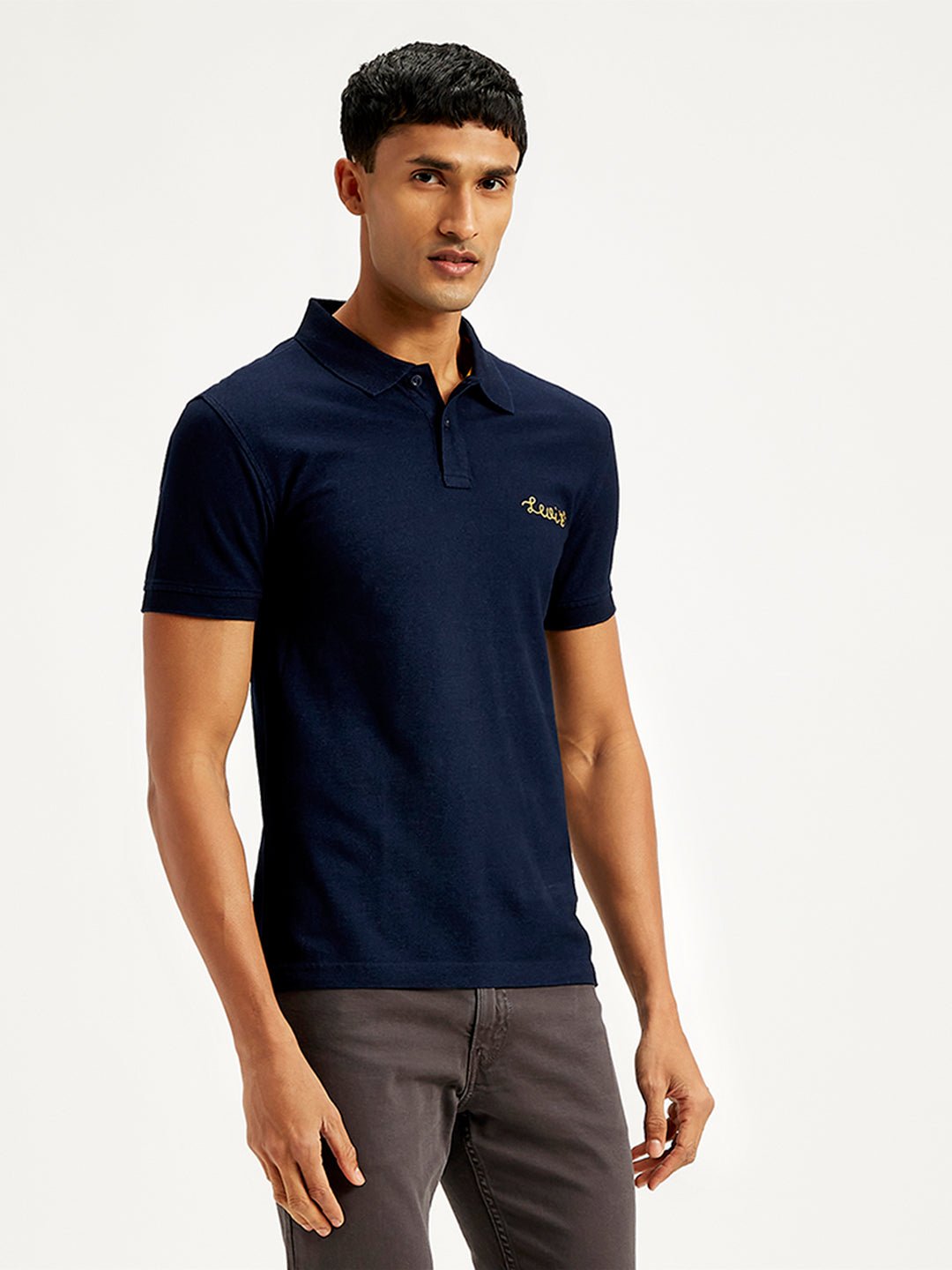 Men's Solid Slim Fit Polo T-Shirt