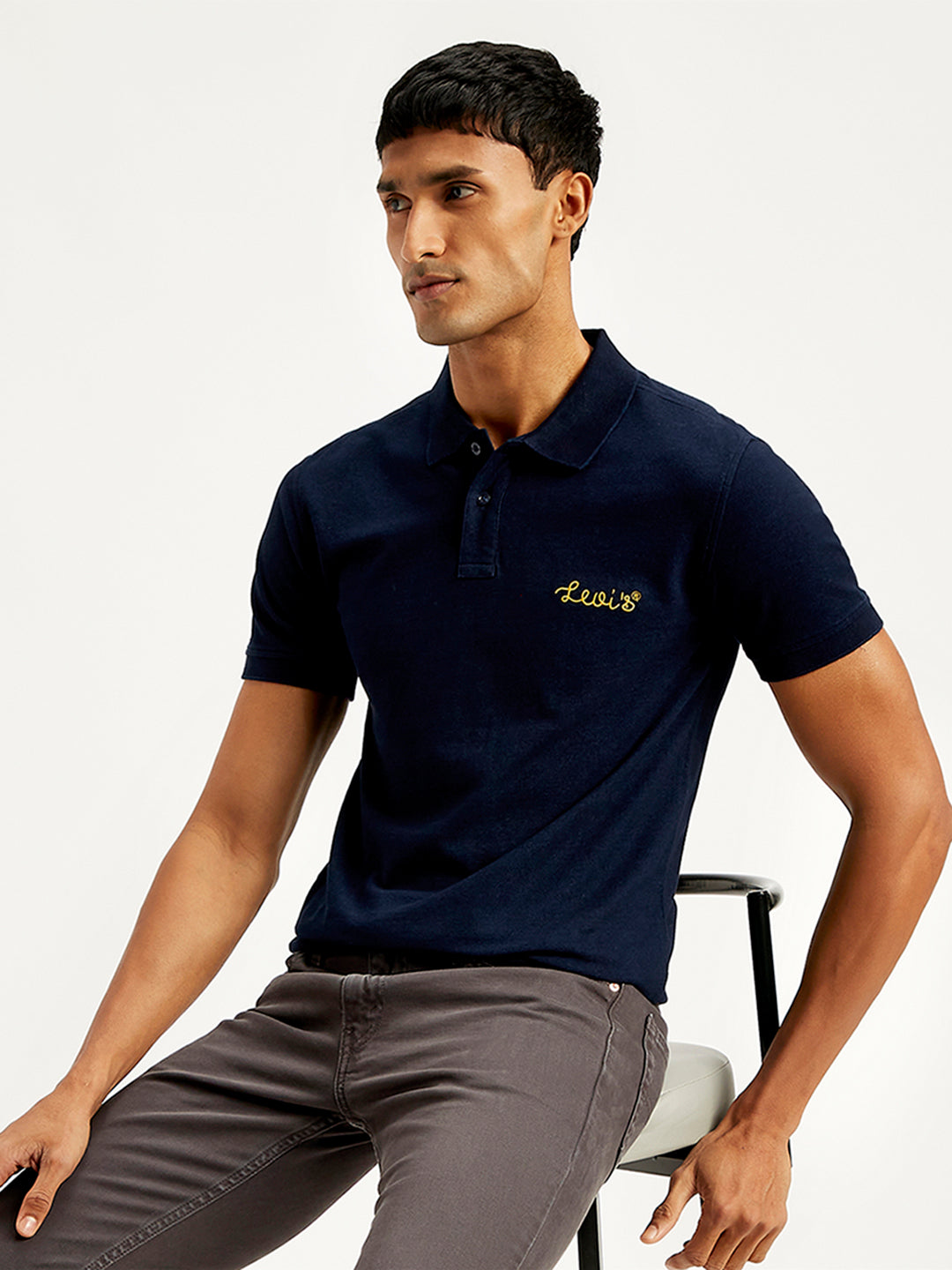 Men's Solid Slim Fit Polo T-Shirt