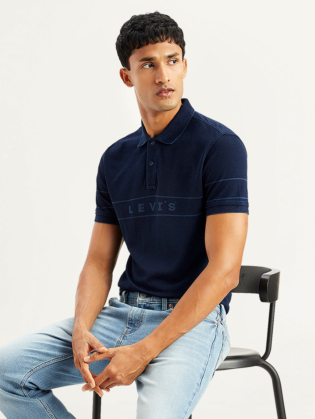 Men's Brand Logo Slim Fit Polo T-Shirt