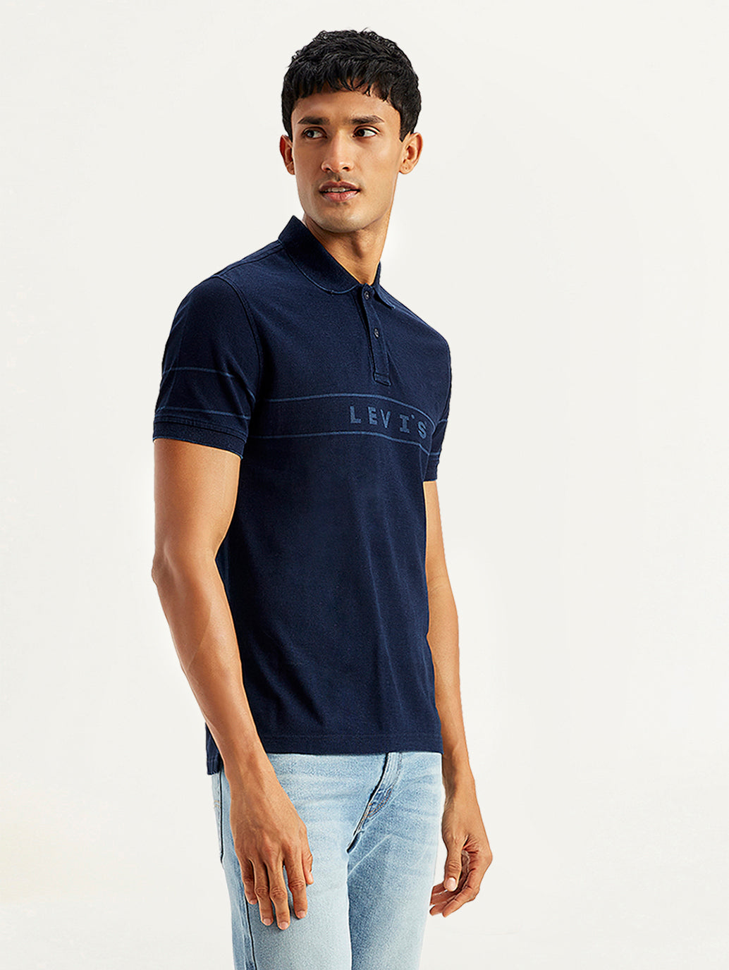 Men's Brand Logo Slim Fit Polo T-Shirt