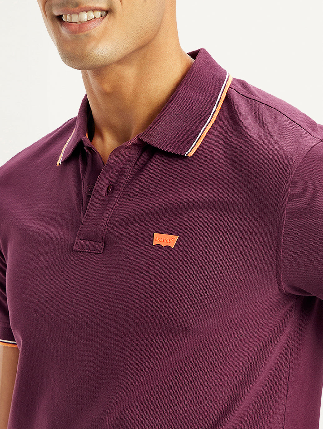 Men's Solid Slim Fit Polo T-shirt