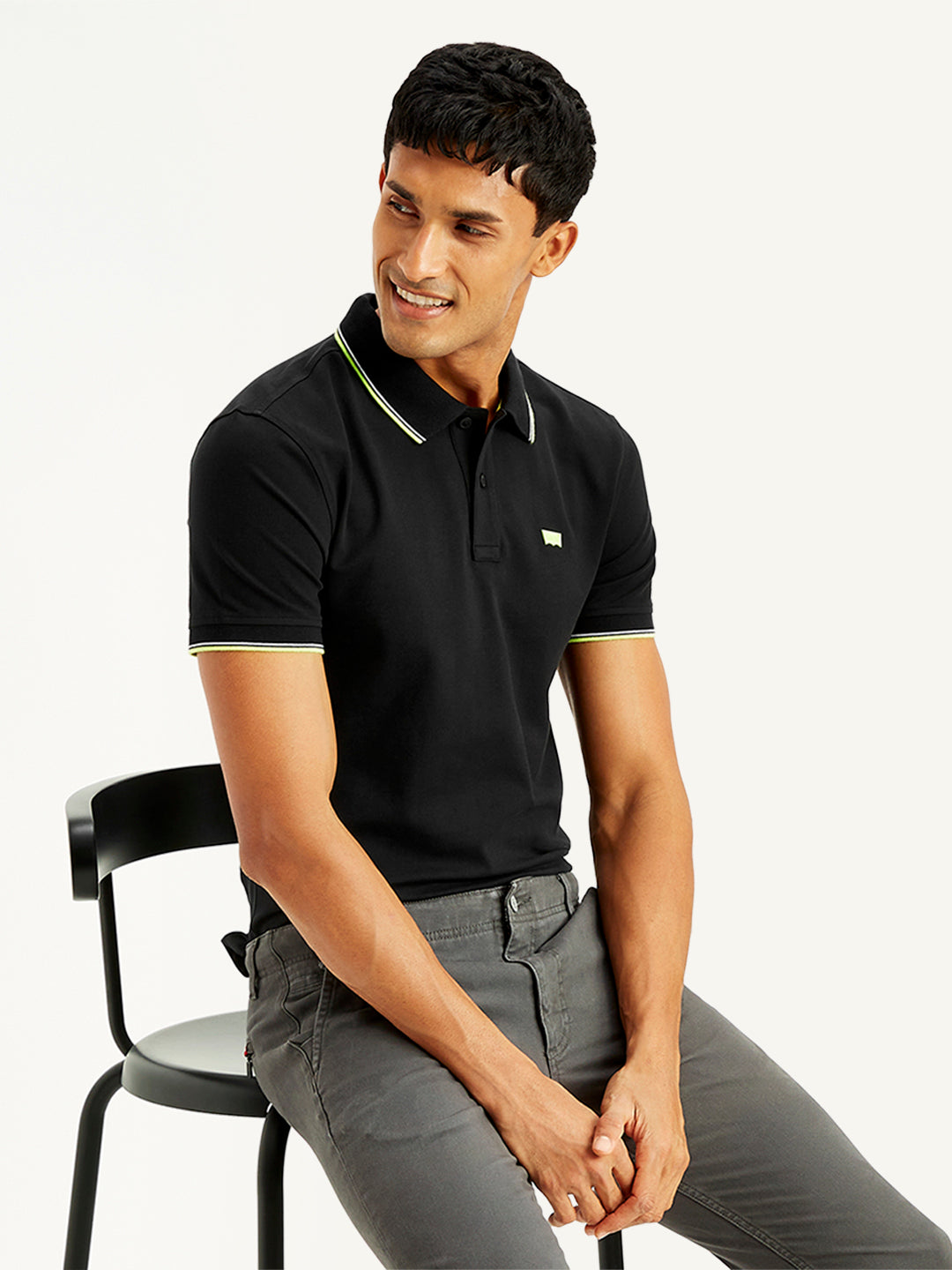 Men's Solid Slim Fit Polo T-Shirt