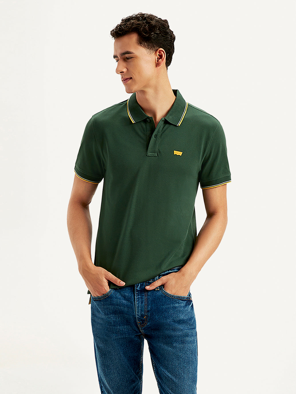 Men's Solid Slim Fit Polo T-Shirt