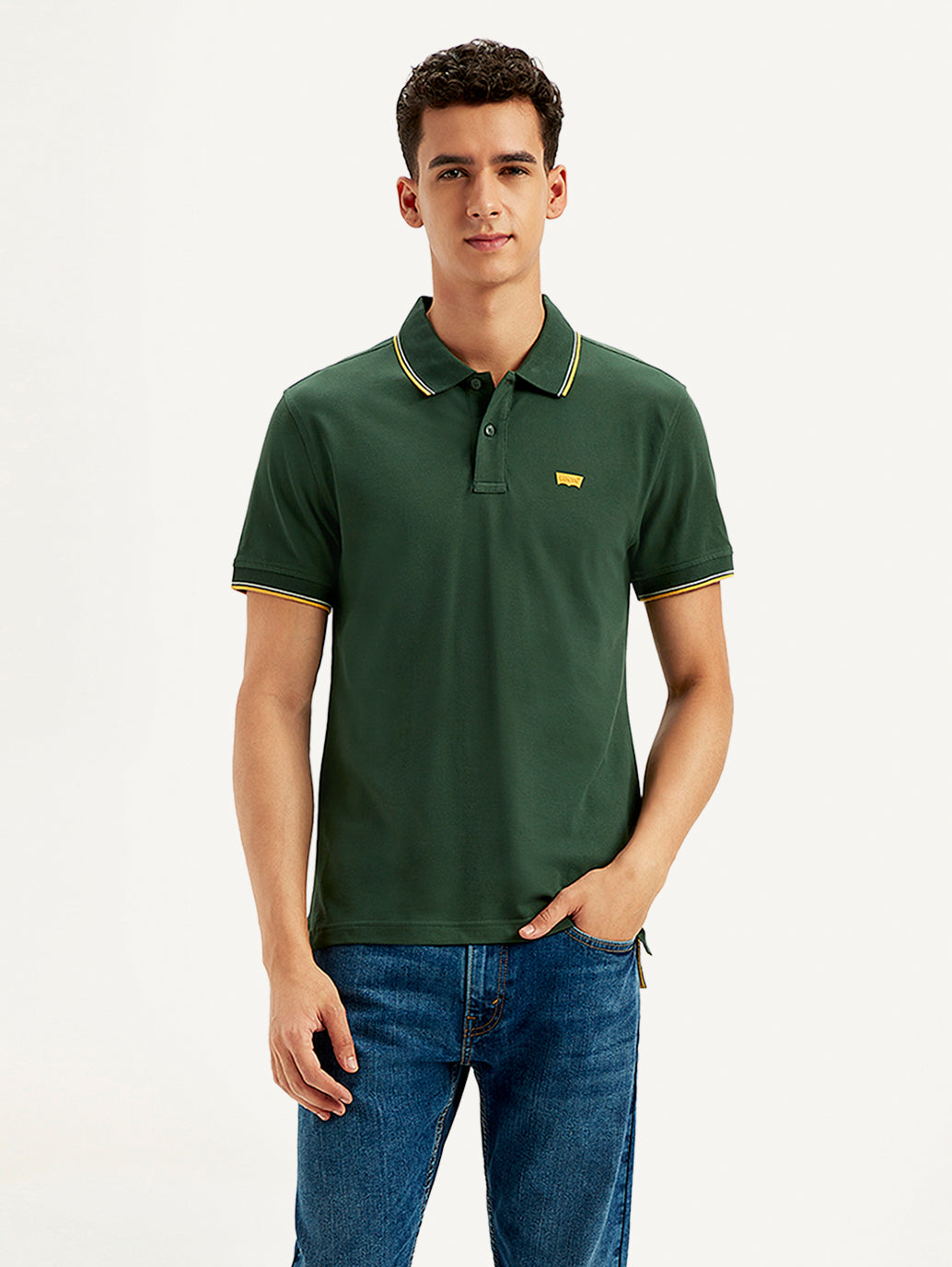 Men's Solid Slim Fit Polo T-Shirt