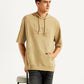 Men's Embossed Tan Hooded Sweatshirt