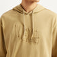 Men's Embossed Tan Hooded Sweatshirt