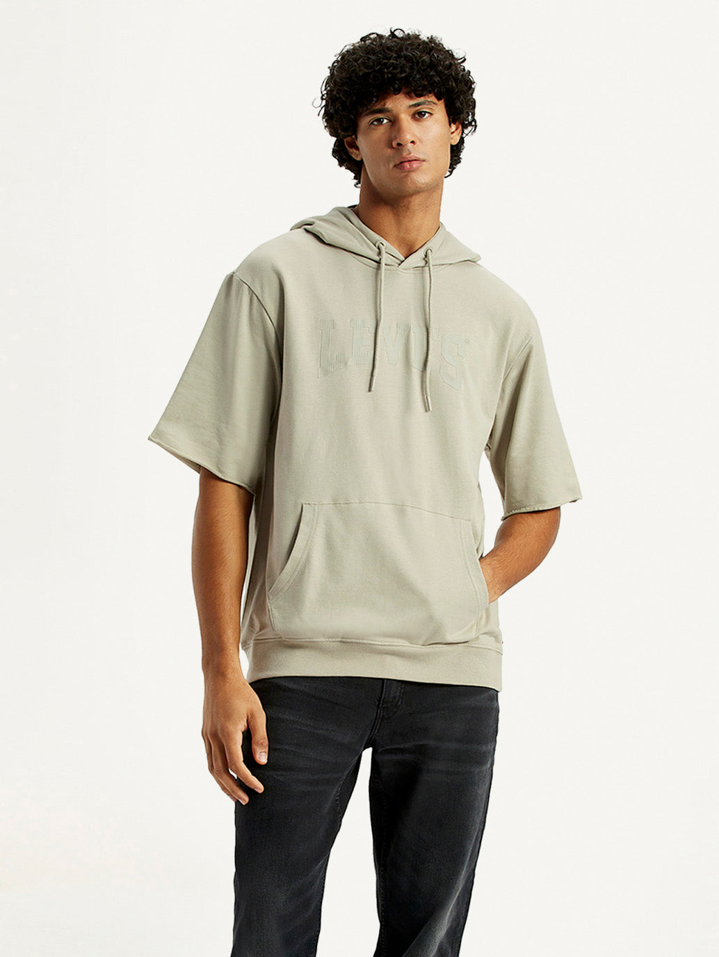 Men's Typographic Printed Hooded Sweatshirt - Styleshot View