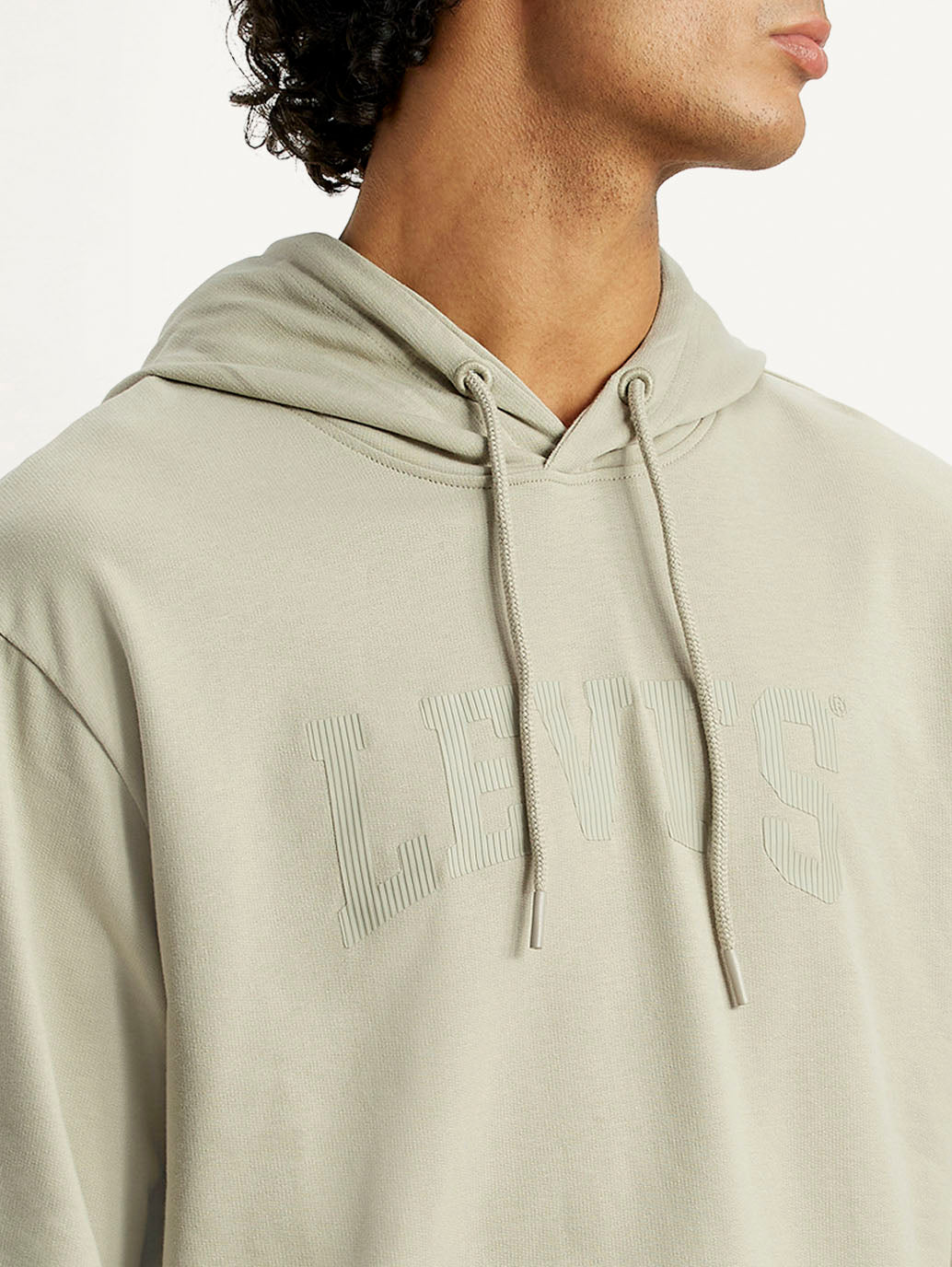 Men's Typographic Printed Hooded Sweatshirt - Detail View