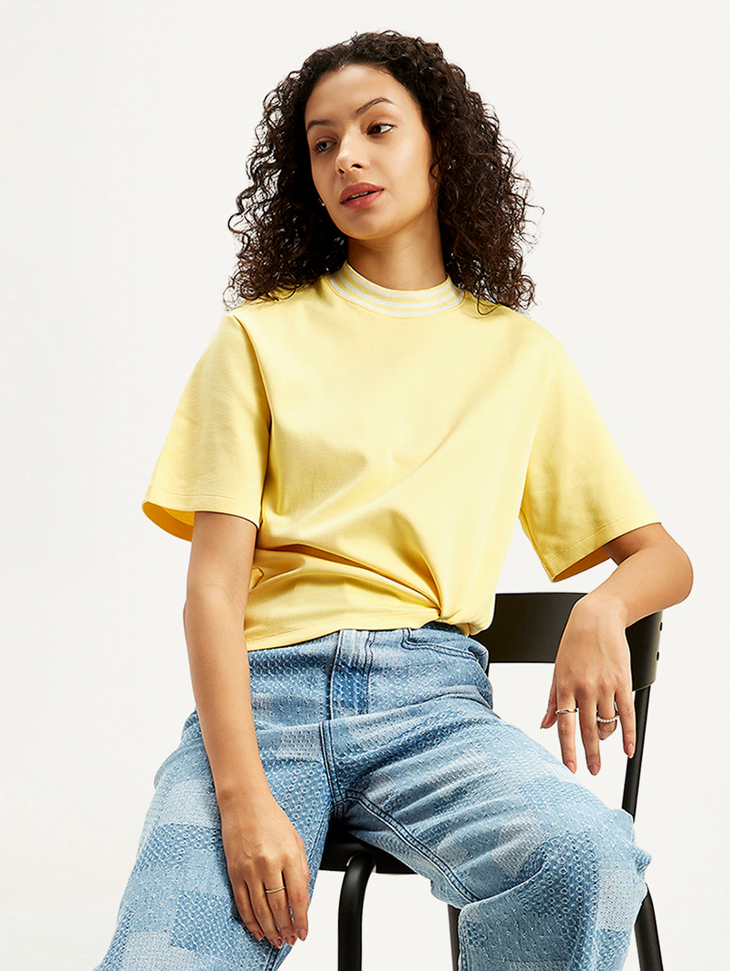 Women's Solid Relaxed Fit T-Shirt