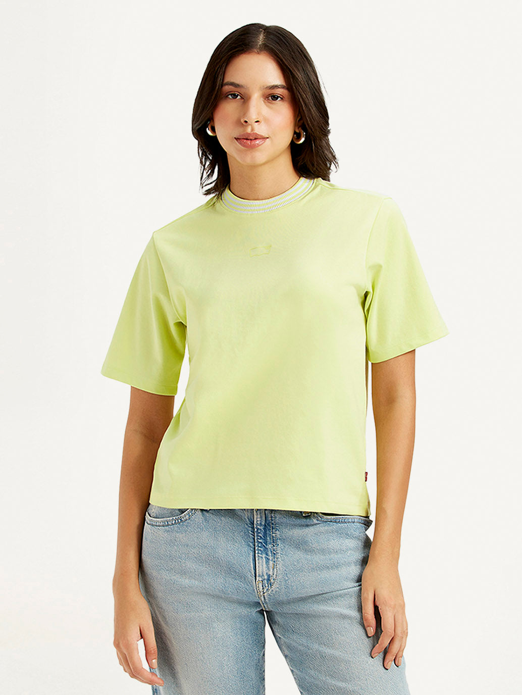 Women's Solid Collar Neck T-shirt - fdb45197-9954-4553-a5a8-a0dd6b83ad16 View