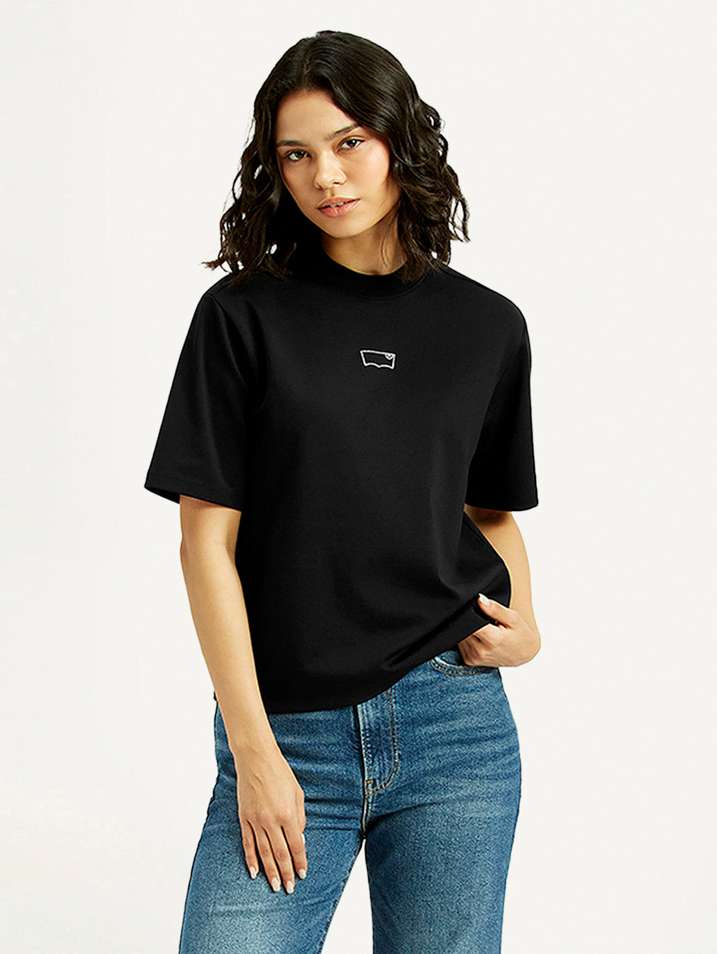 Women's Brand Logo Crew Neck T-shirt - Styleshot View