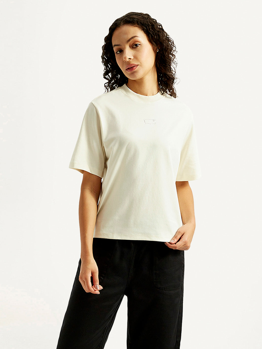 Women's Solid Crew Neck T-shirt - Styleshot View
