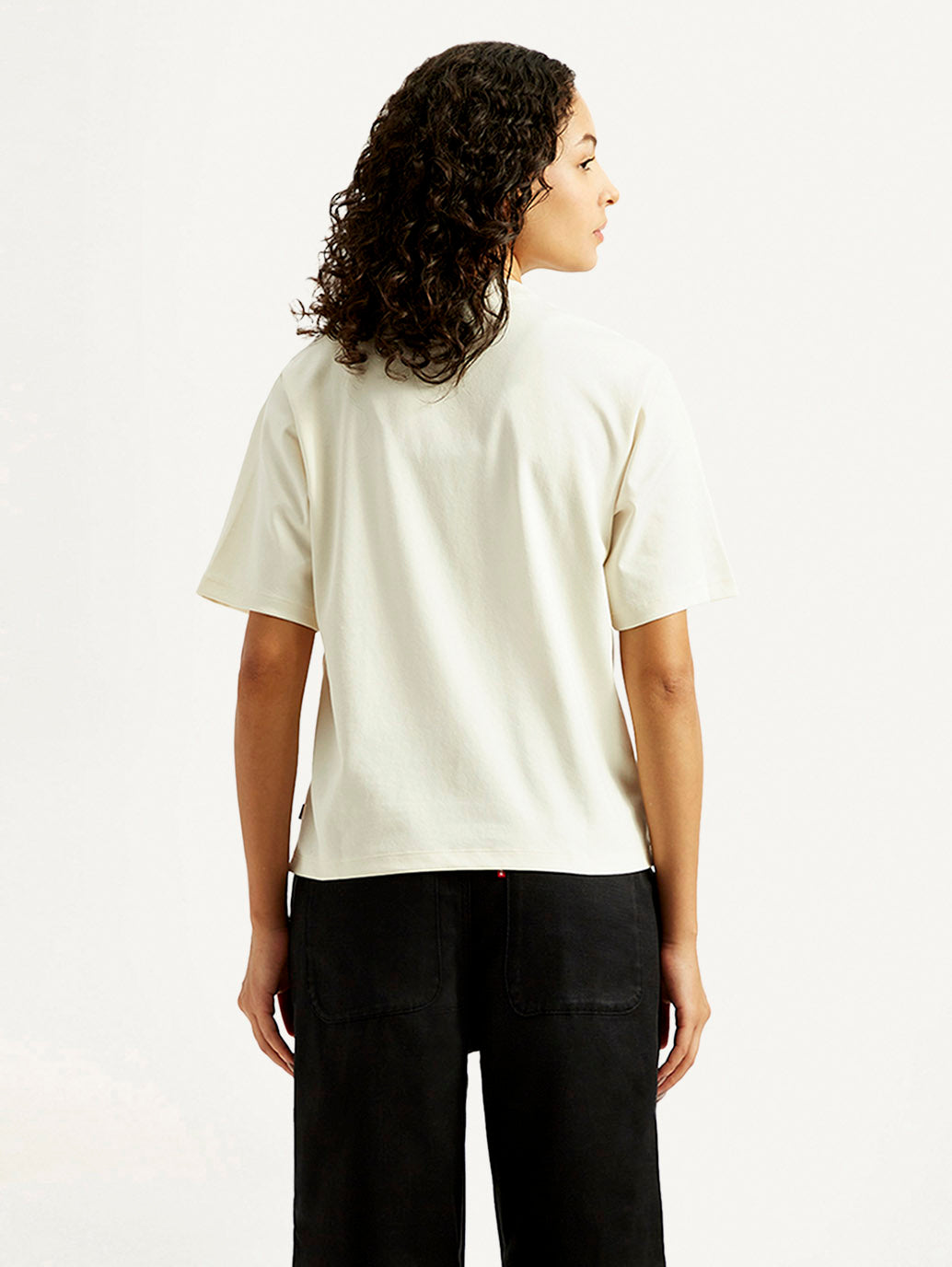 Women's Solid Crew Neck T-shirt - Back View