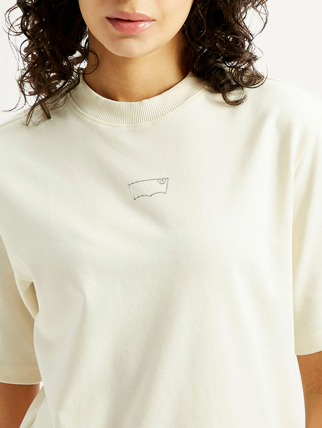 Women's Solid Crew Neck T-shirt - Detail View