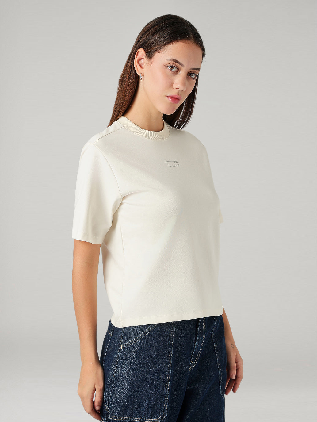 Women's Solid Regular Fit T-Shirt - Side View