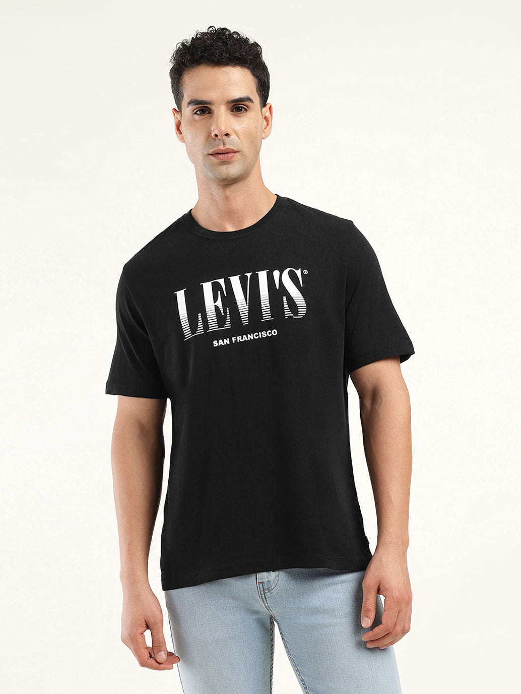 Men's Brand Logo Regular Fit T-Shirt - Front View