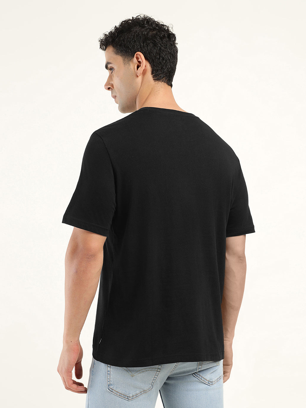 Men's Brand Logo Regular Fit T-Shirt - Back View