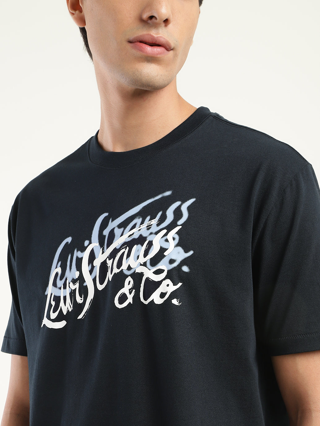 Men's Brand Logo Oversized T-Shirt - FrontDetails View