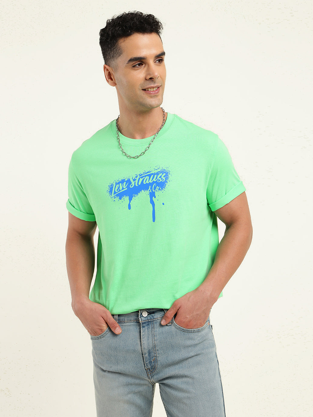 Men's Brand Logo Loose Fit T-Shirt