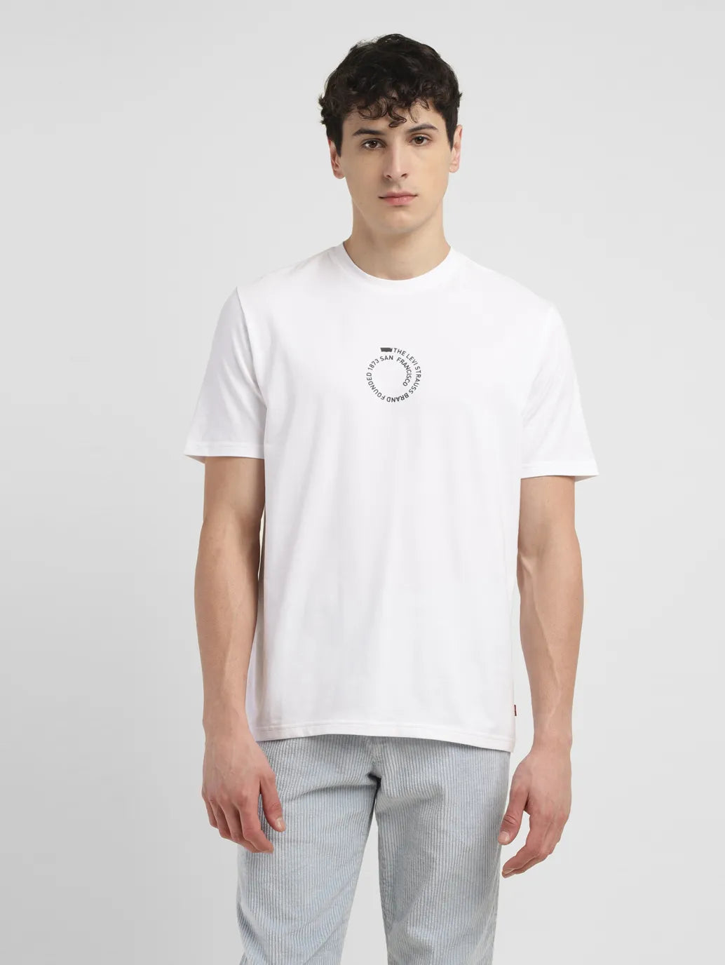 Men's Typographic Print Crew Neck T-shirt