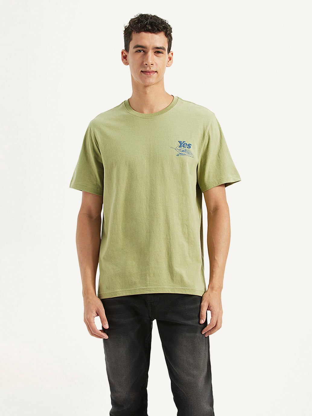 Men's Solid Crew Neck T-Shirt - Front View