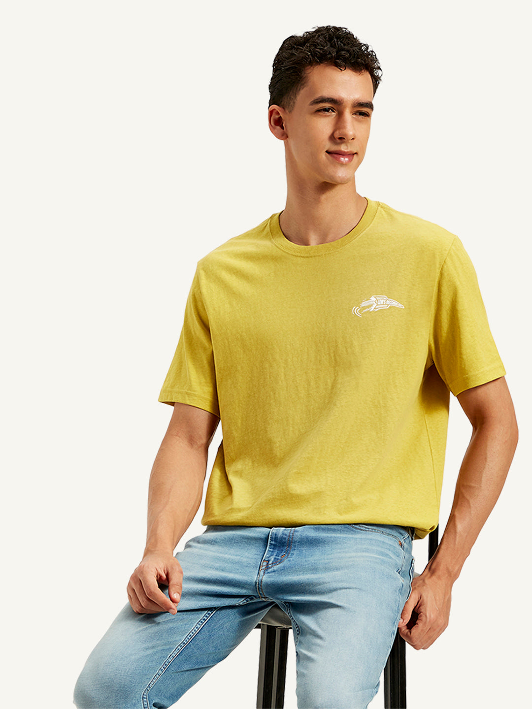 Men's Typographic Print Crew Neck T-Shirt - 20 View