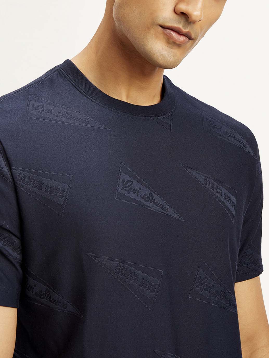 Men's Brand Logo Crew Neck T-shirt - Detail View