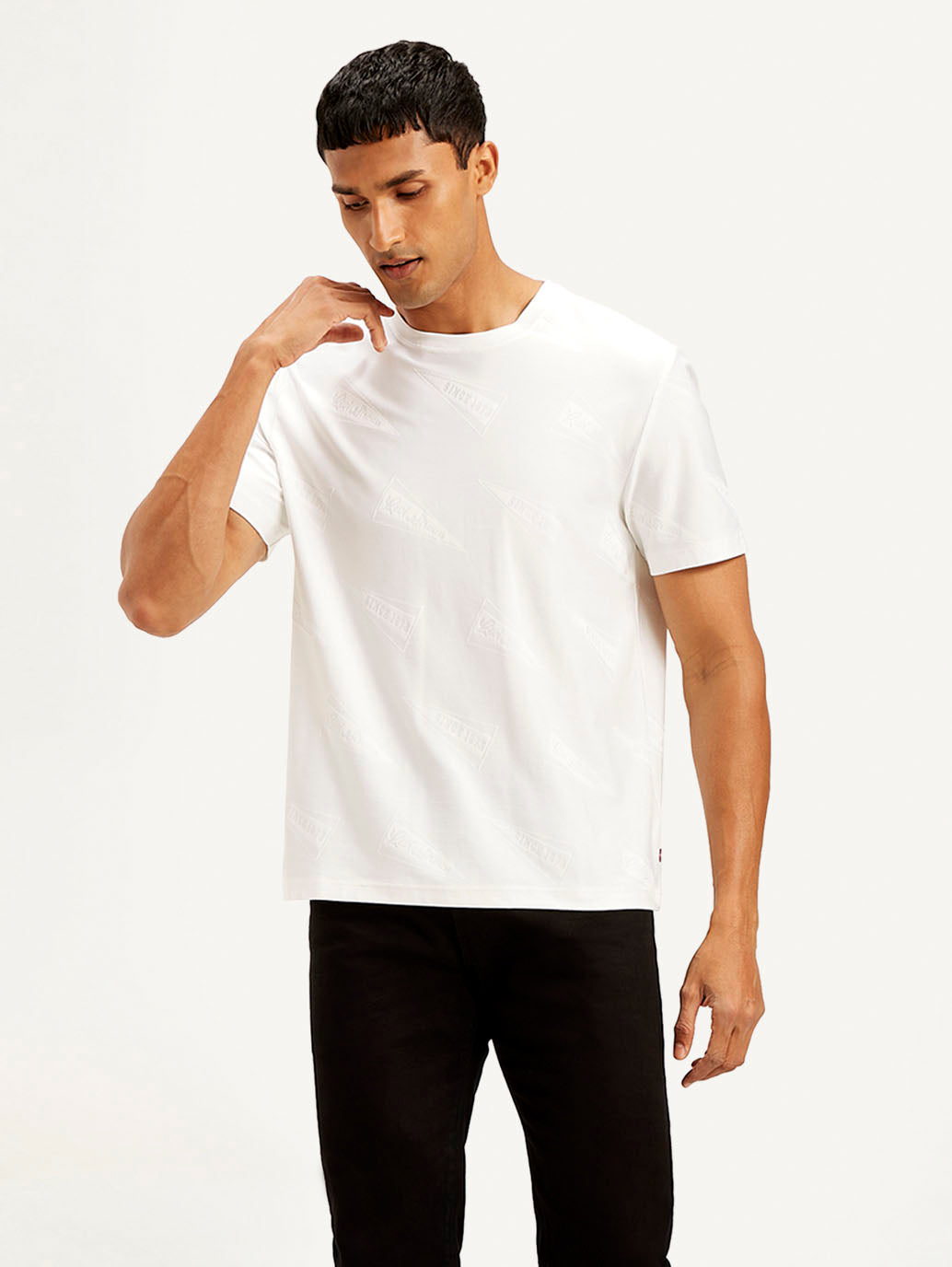 Men's Brand Logo Crew Neck T-shirt - Front View