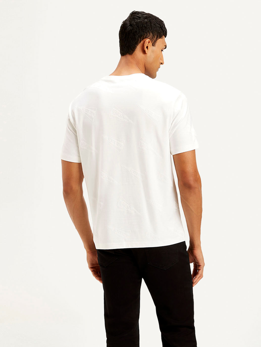 Men's Brand Logo Crew Neck T-shirt - Back View
