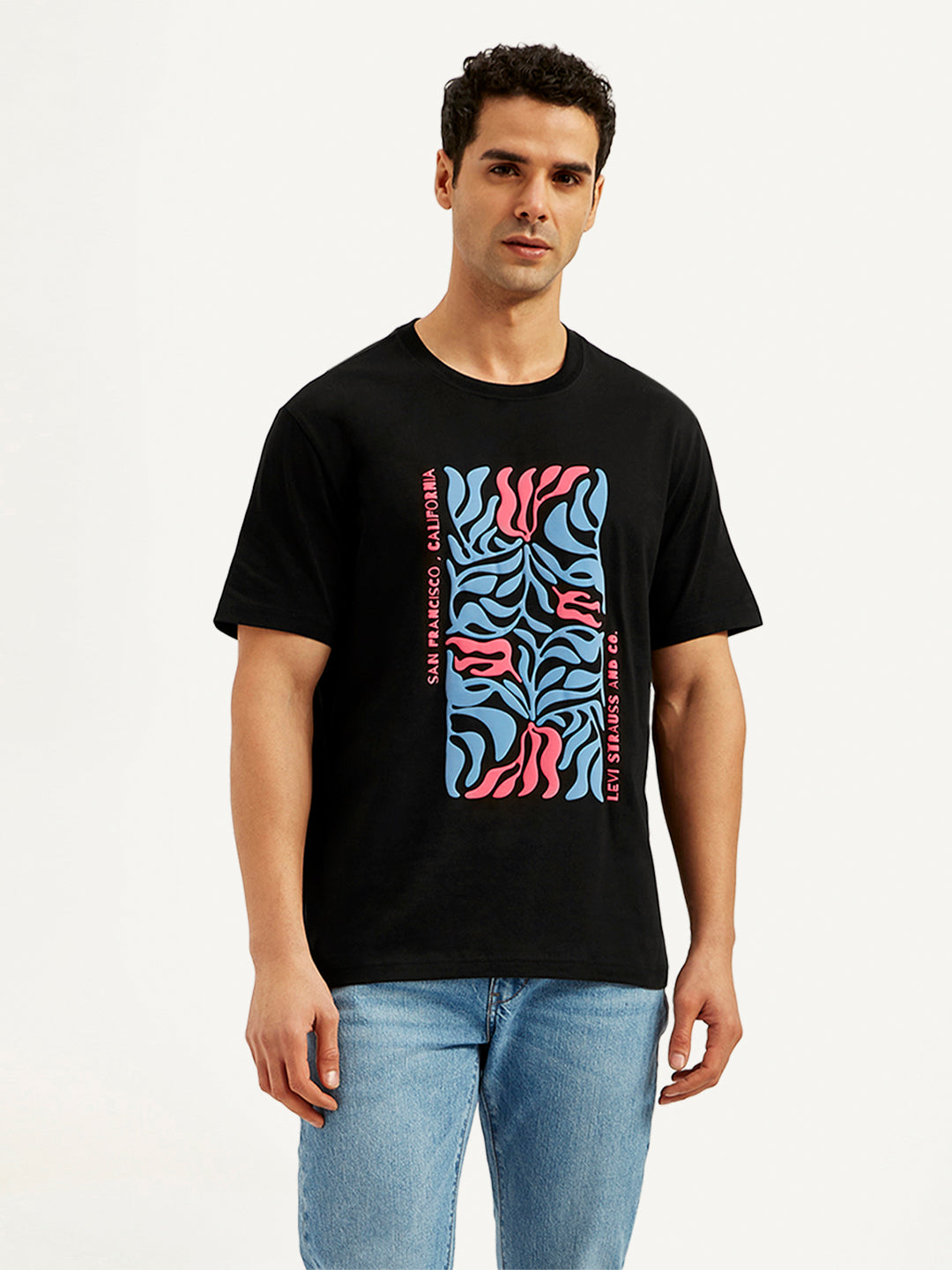 Men's Graphic Print Crew Neck T-Shirt - Main Image