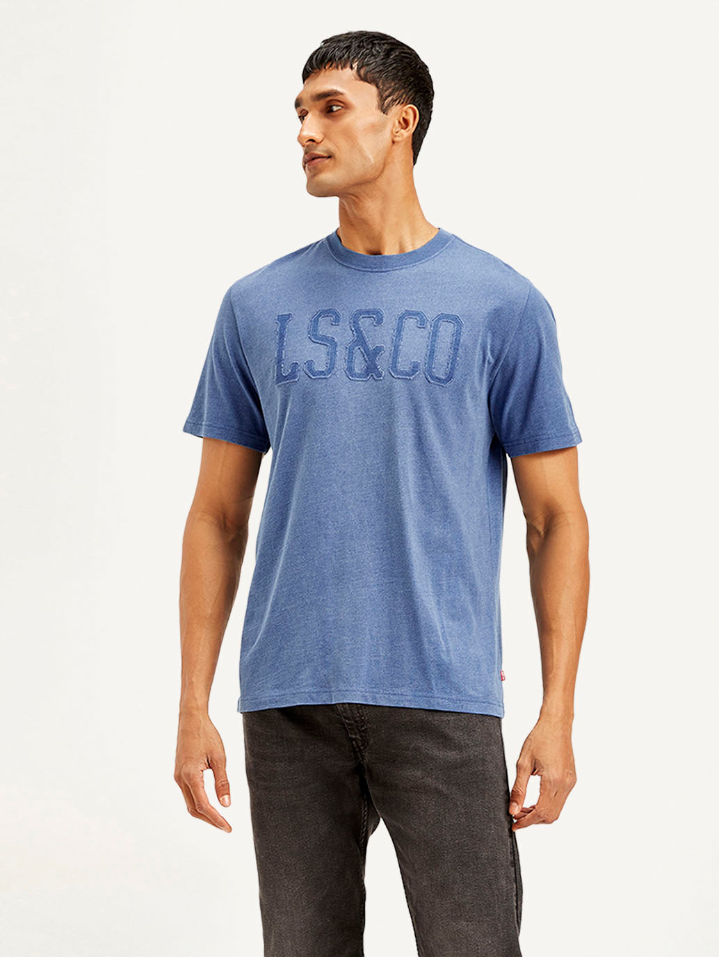 Men's Brand Logo Crew Neck T-shirt - Front View