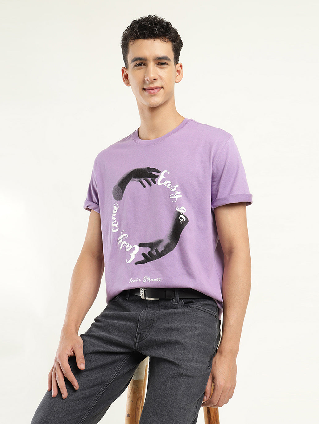 Men's Graphic Print Crew Neck T-shirt