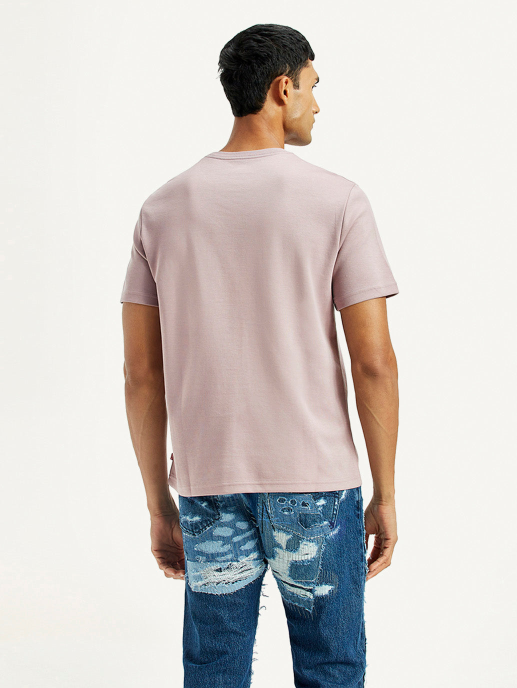 Men's Typographic Print Regular Fit T-Shirt - Back View