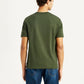 Men's Typography Olive Crew Neck T-shirt - Back View