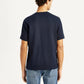 Men's Brand Logo Navy Crew Neck T-shirt - Back View