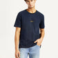Men's Brand Logo Navy Crew Neck T-shirt - Styleshot View
