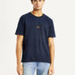 Men's Brand Logo Navy Crew Neck T-shirt - Front View