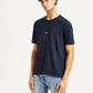 Men's Brand Logo Navy Crew Neck T-shirt - Side View