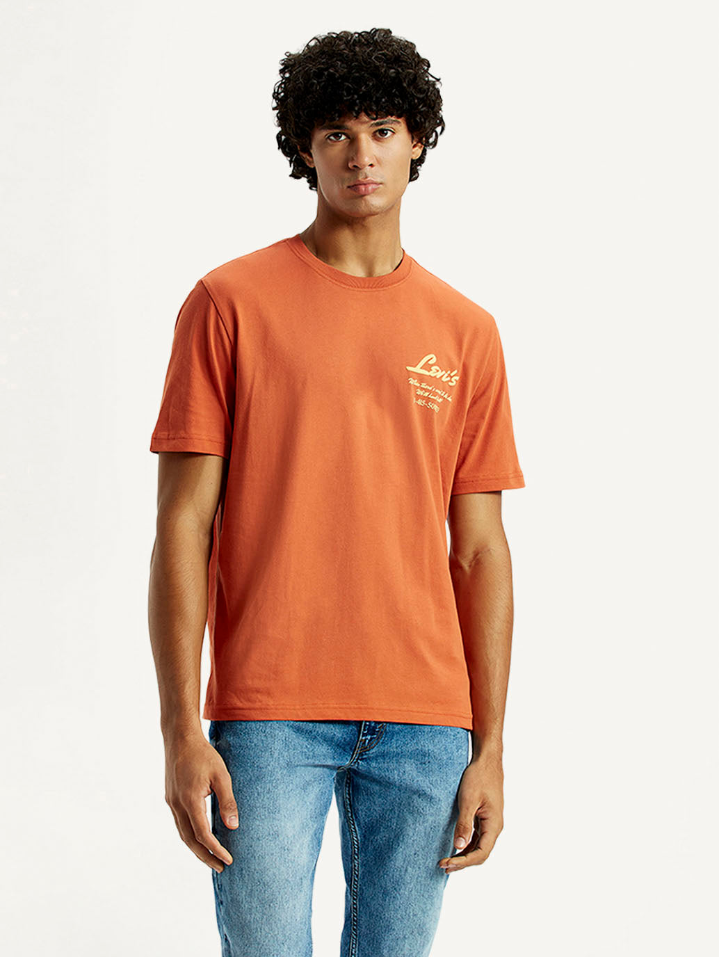 Men's Typography Regular Fit T-Shirt - Front View