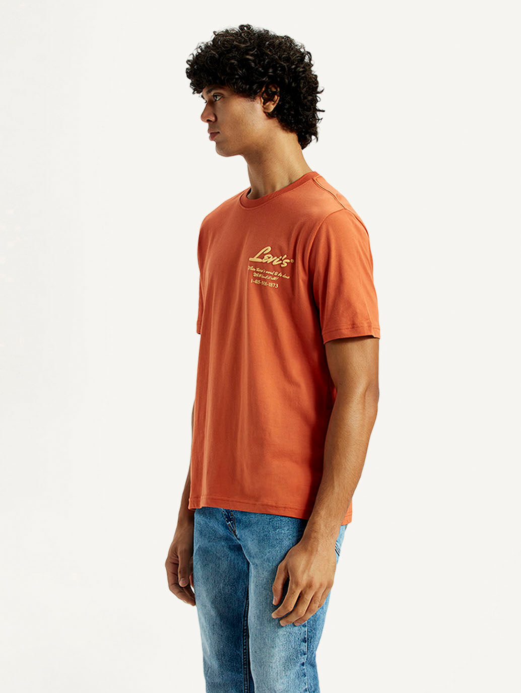 Men's Typography Regular Fit T-Shirt - Side View